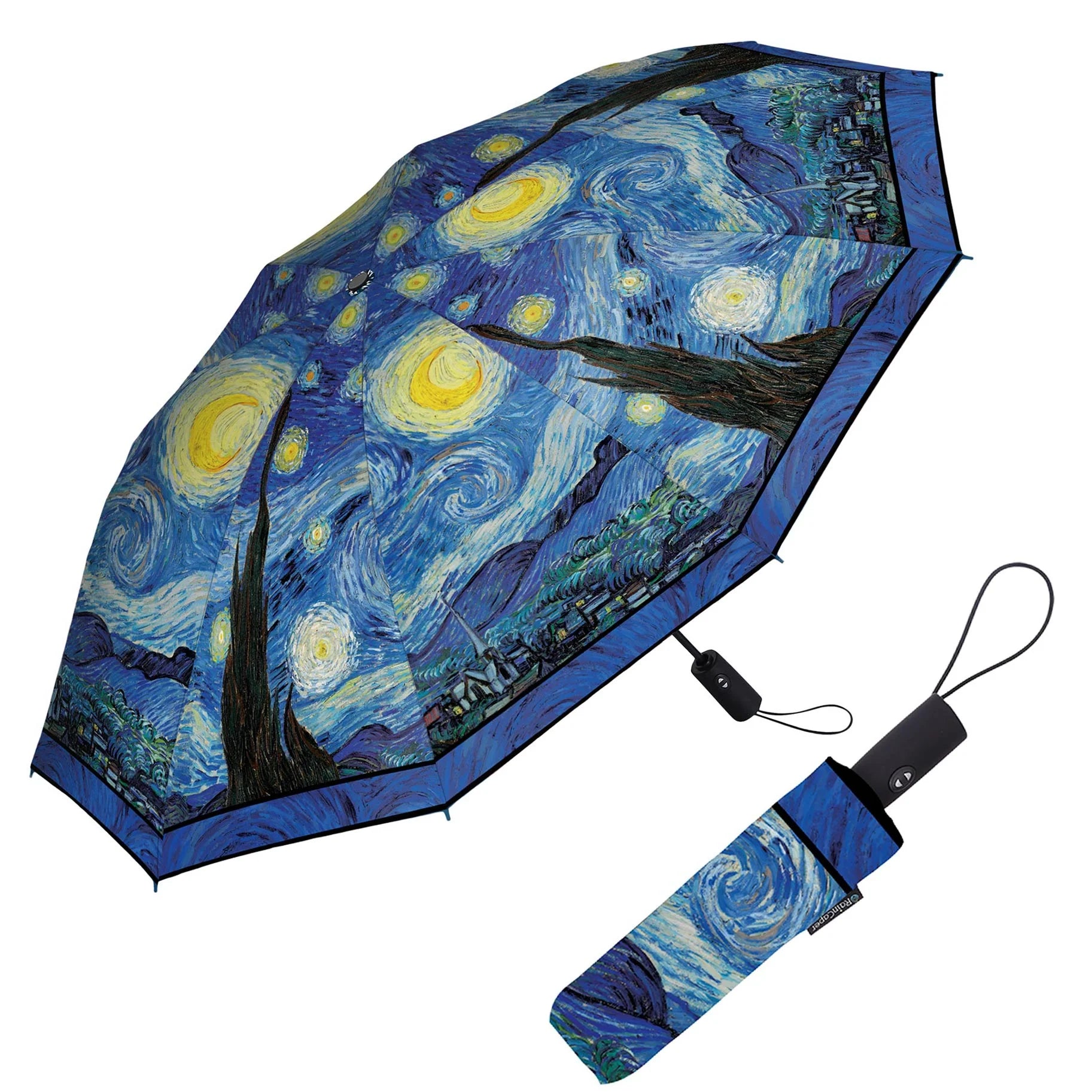 RainCaper Folding Travel Umbrella – Van Gogh – Starry Night