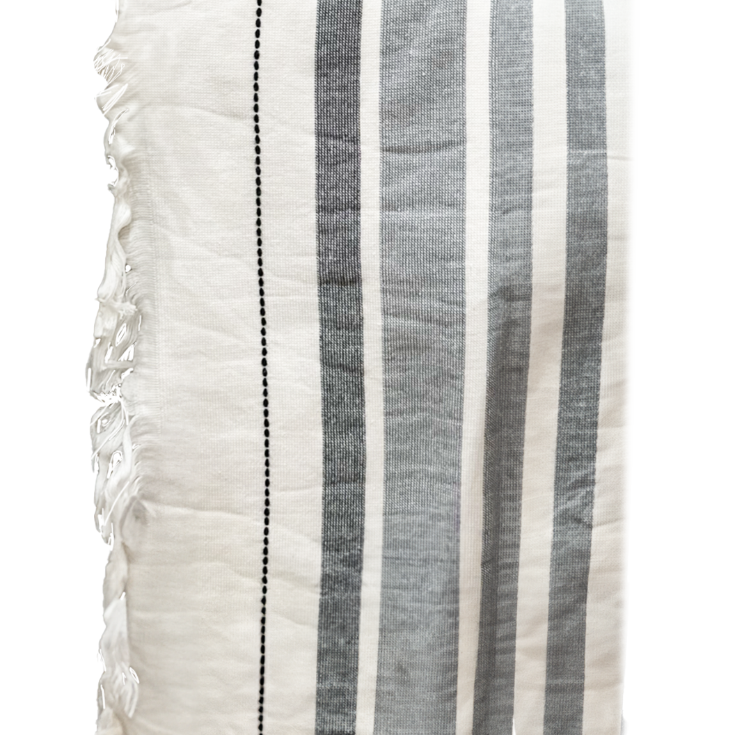 Antalya Beach Towel With Fringe – Grey – 35" x 70"