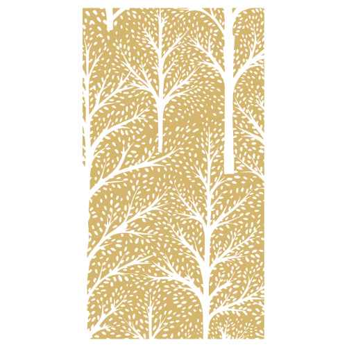Caspari Winter Trees Gold Guest Towel - 15pk