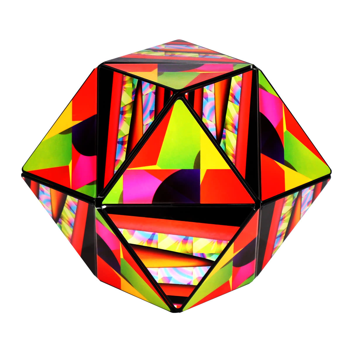 Shashibo Shape Shifting Fidget Cube with 36 Rare Earth Magnets – Stained Glass