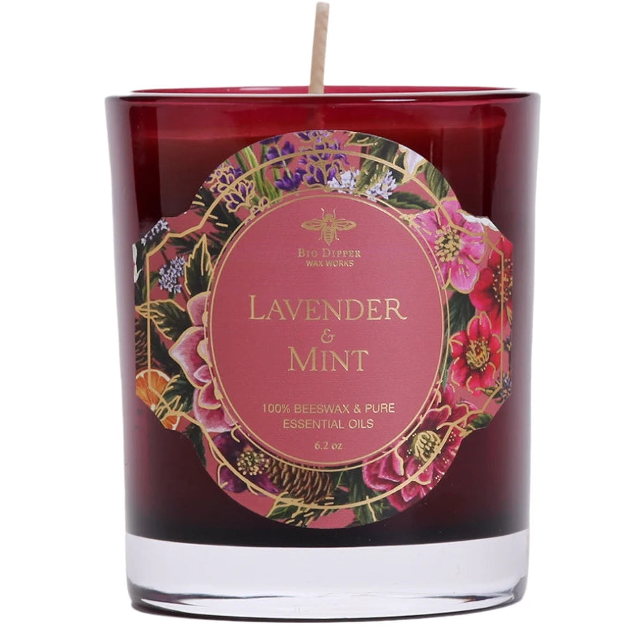 Winter Garden Beeswax Glass Candle – Lavender & Milk – 6.2 oz