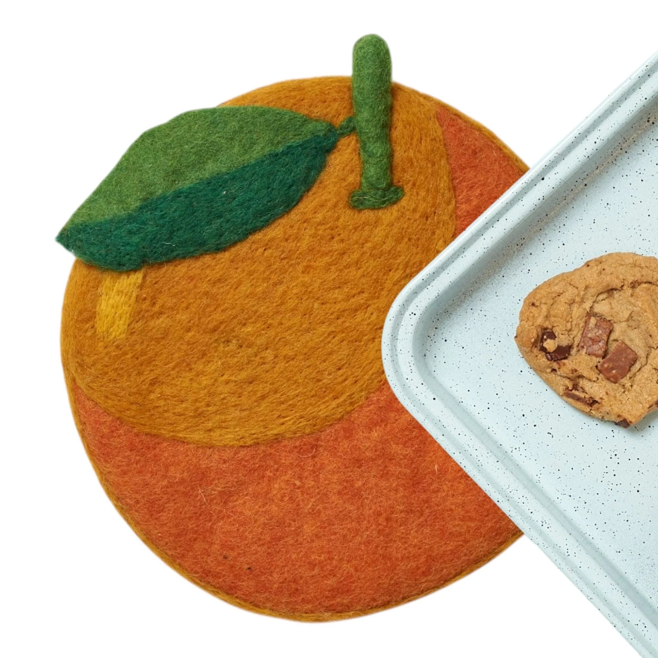 Once Again Wool Trivet - Orange – 8"