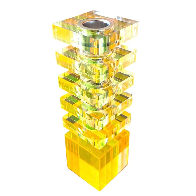 Canetti Combination Candleholder + Bud Vase Tower – Yellow