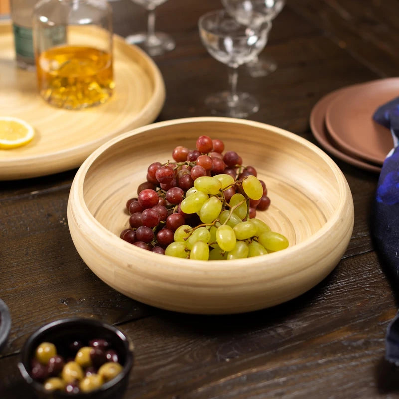 Lexa Bamboo Fruit Bowl – 12" – Natural