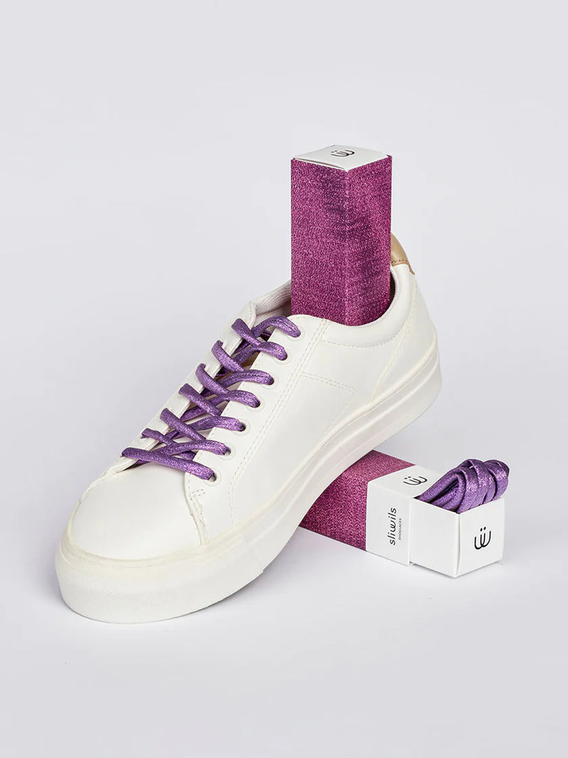Sliwils Manhattan Shiny Shoelaces – Purple