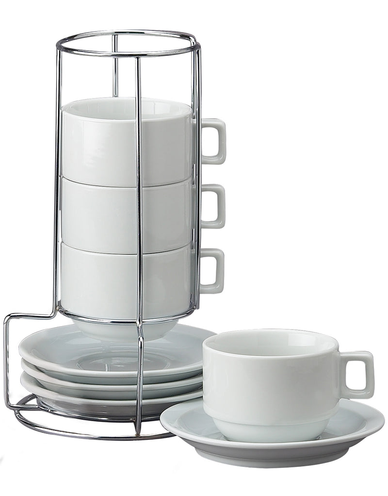 9-Piece Stackable Latte Coffee – Set of 4