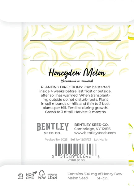 Bentley Seed Company – You are One in a Melon - Honey Dew Seed Packet