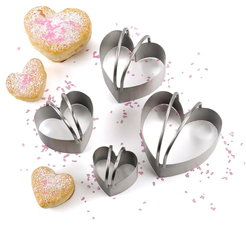 Cookie or Biscuit Heart Shape Cookie Cutters – Set of 4