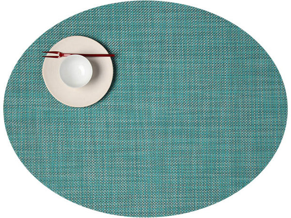 Chilewich Mini Basketweave Oval Placemat – Turquoise