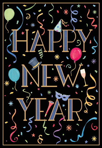 Caspari Happy New Year Card – 1 Card & 1 Envelope