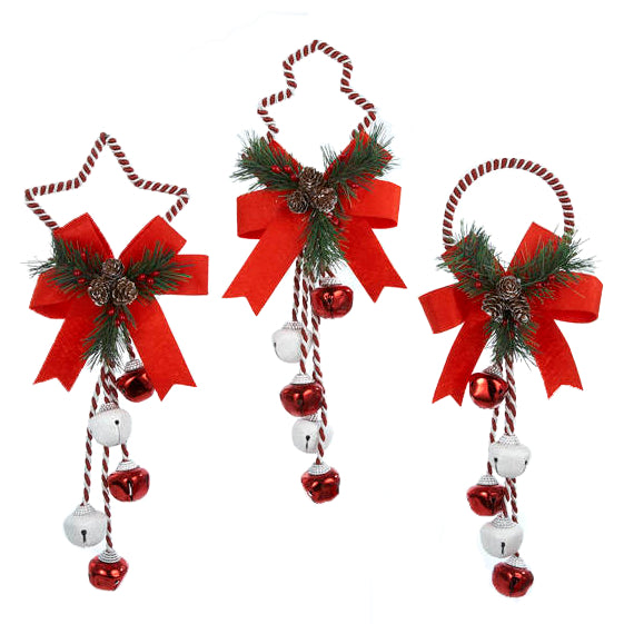 Christmas Jingle Bells Door Hanger/Ornament – Assorted Styles – Sold Individually