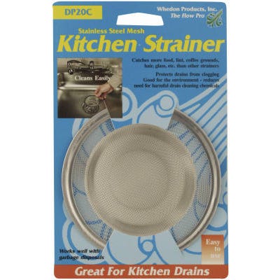 Mesh Kitchen Strainer with Chrome Ring – Stainless Steel