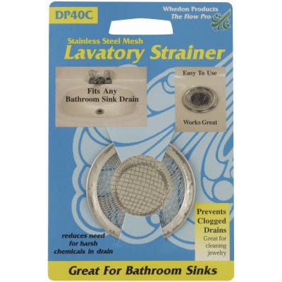 Mesh Lavatory Strainer with Chrome Ring – Stainless Steel