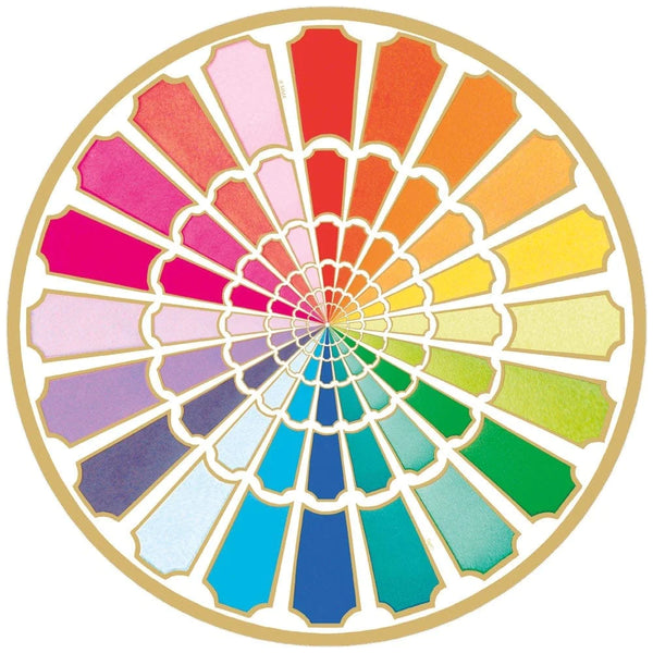 Caspari Color Wheel Round Paper Placemats - 12 Per Package