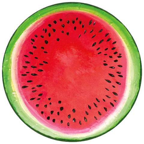 Caspari Kahlo's Collage Watermelon Round Paper Placemats - 12 Per Package