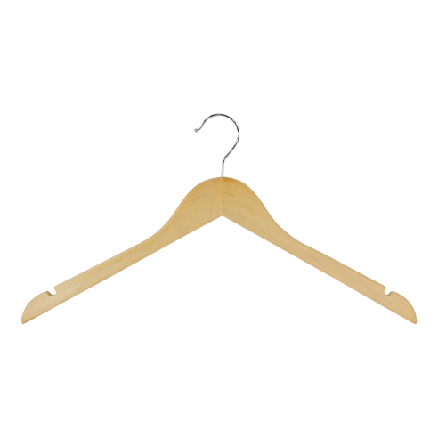 Wood Dress & Shirt Hanger – Natural Finish - Set of 5