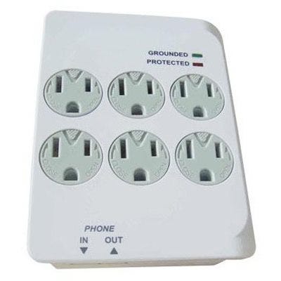 6 Outlet Surge Tap – 1200 Joules – White