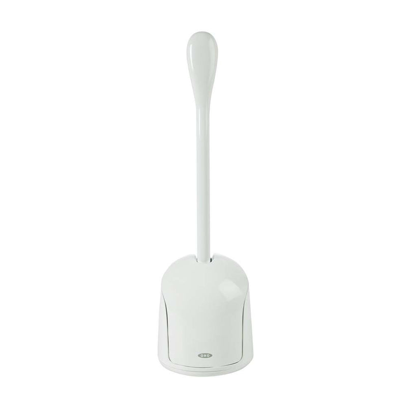 oxo good grips toilet plunger with holder, white 