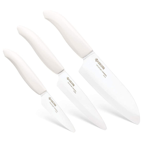 Kyocera 3 Piece Advanced Ceramic Revolution Series Knife Set – White