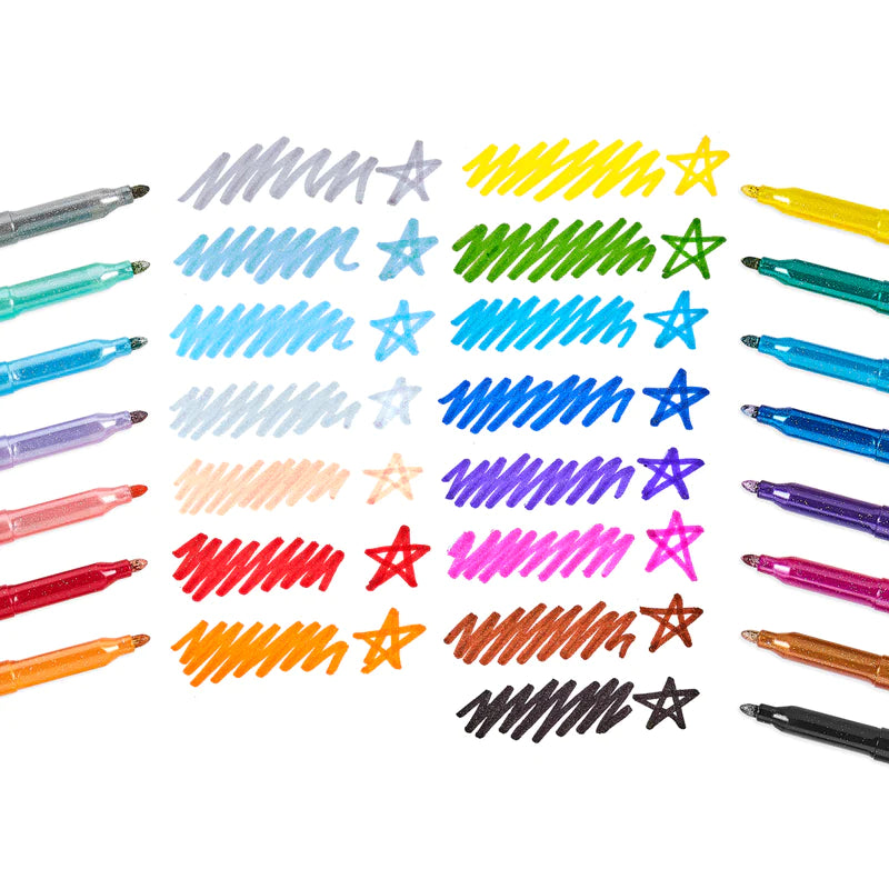 Rainbow Sparkle Glitter Markers – 15ct