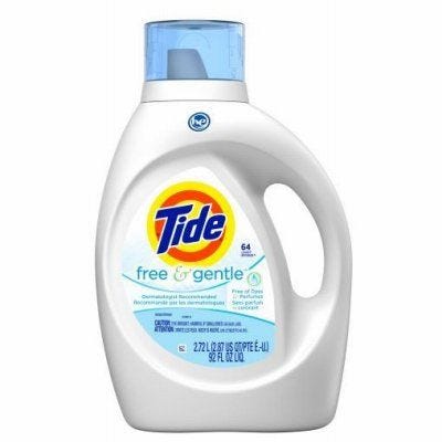 Tide HE Detergent Liquid –  Free & Gentle – 64 Loads – 92oz