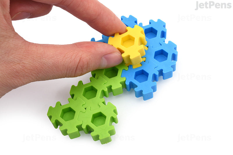 Hexagon Puzzle Piece Erasers – Set of 7