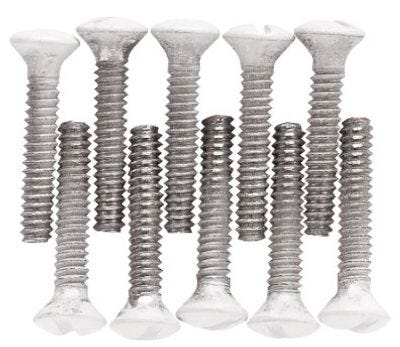Wall Plate Screw – White – 14 Pack