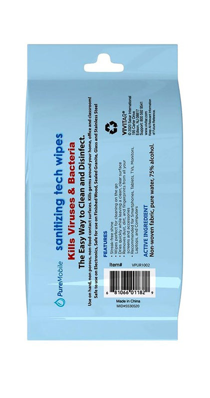 Pure Mobile Sanitizing Tech Wipes – Pack of 25