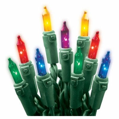 Christmas String to String Light Set – Multi Color/Green Wire – 100-Ct.