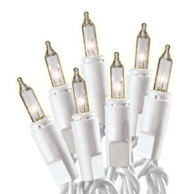 Christmas String to String Light Set – Clear/White Wire – 100-Ct.