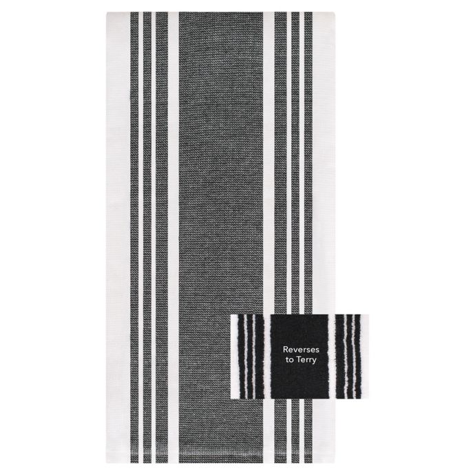 All-Clad Striped Dual Kitchen Towel – Black