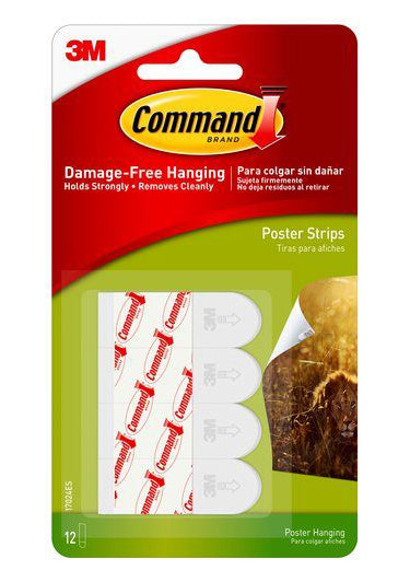 Command Damage-Free Poster Strips – Pack of 12