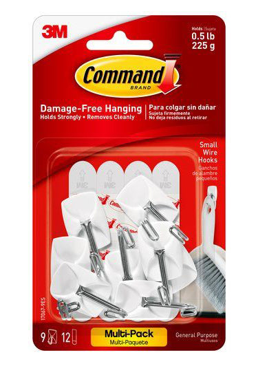 Command Small Wire Hooks – 0.5lb – Pack of 9