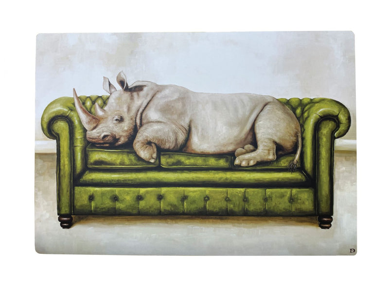 Wildlife At Leisure – Rhino And Friends Laminated Placemats – Set of 4
