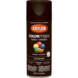 Krylon COLORmaxx Spray Paint + Primer – Flat Black – 12oz