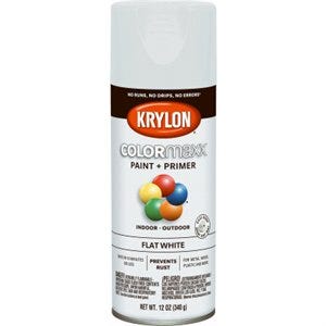 Krylon COLORmaxx Spray Paint + Primer – Flat White – 12oz