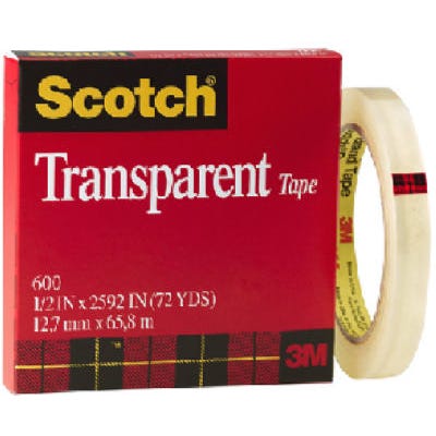 Scotch Transparent Tape – .5-In. x 72-Yds.