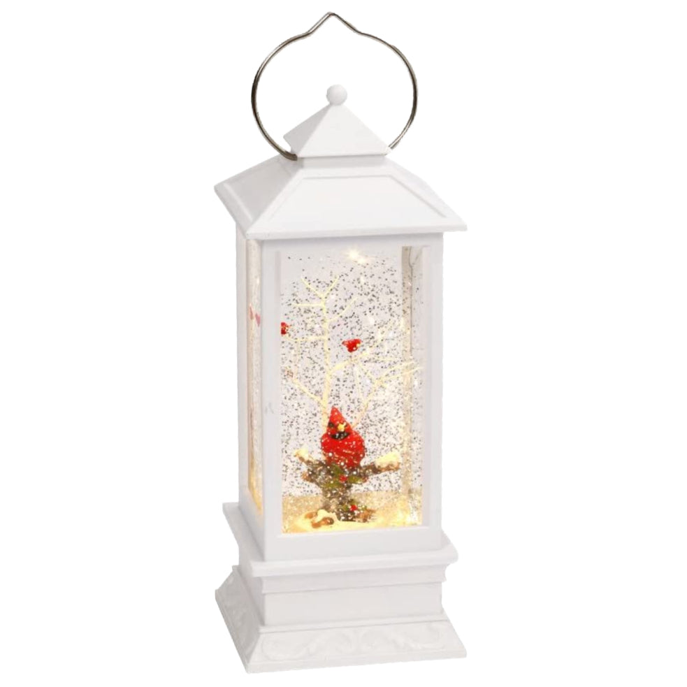 Cardinal Winter Scene Lighted Spinning Water Lantern – Assorted