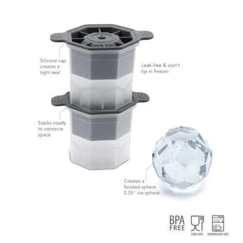 Faceted Sphere Ice Molds – Set of 2