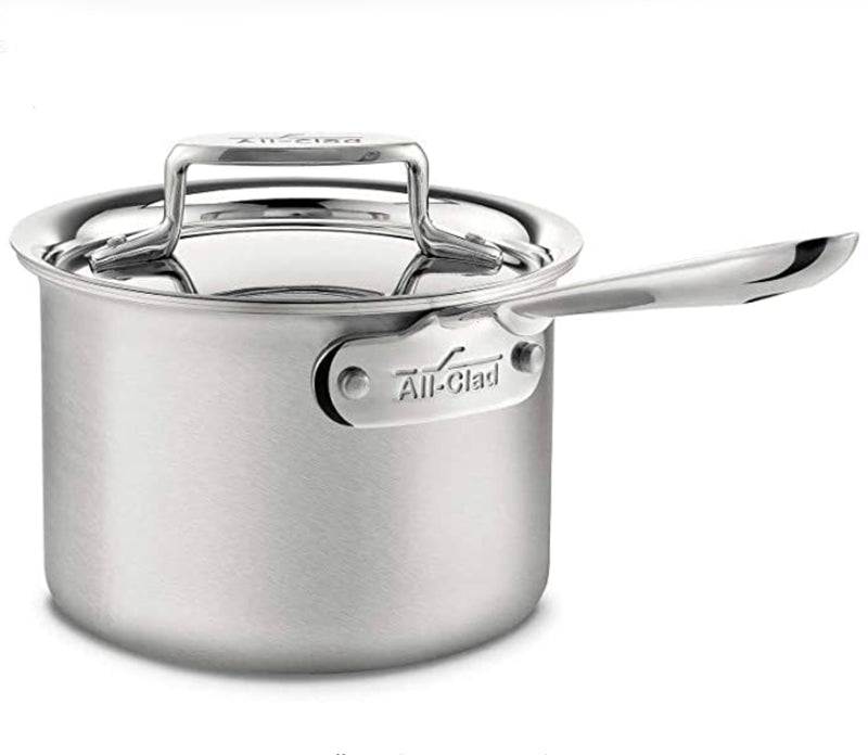 All-Clad D5 Brushed Stainless Steel Saucepan With Lid– 2 QT