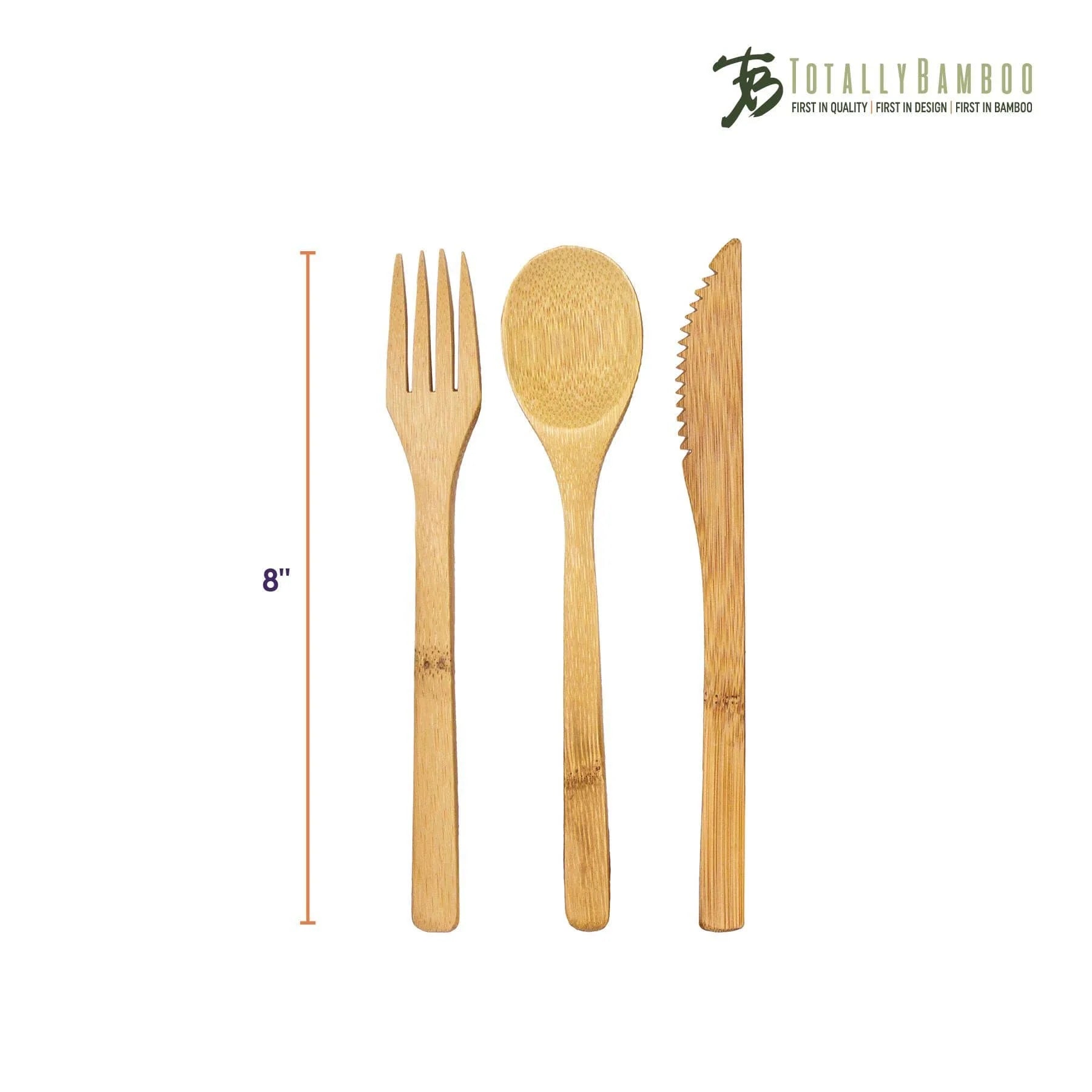 Totally Bamboo Reusable Flatware Set | Fork + Spoon + Knife