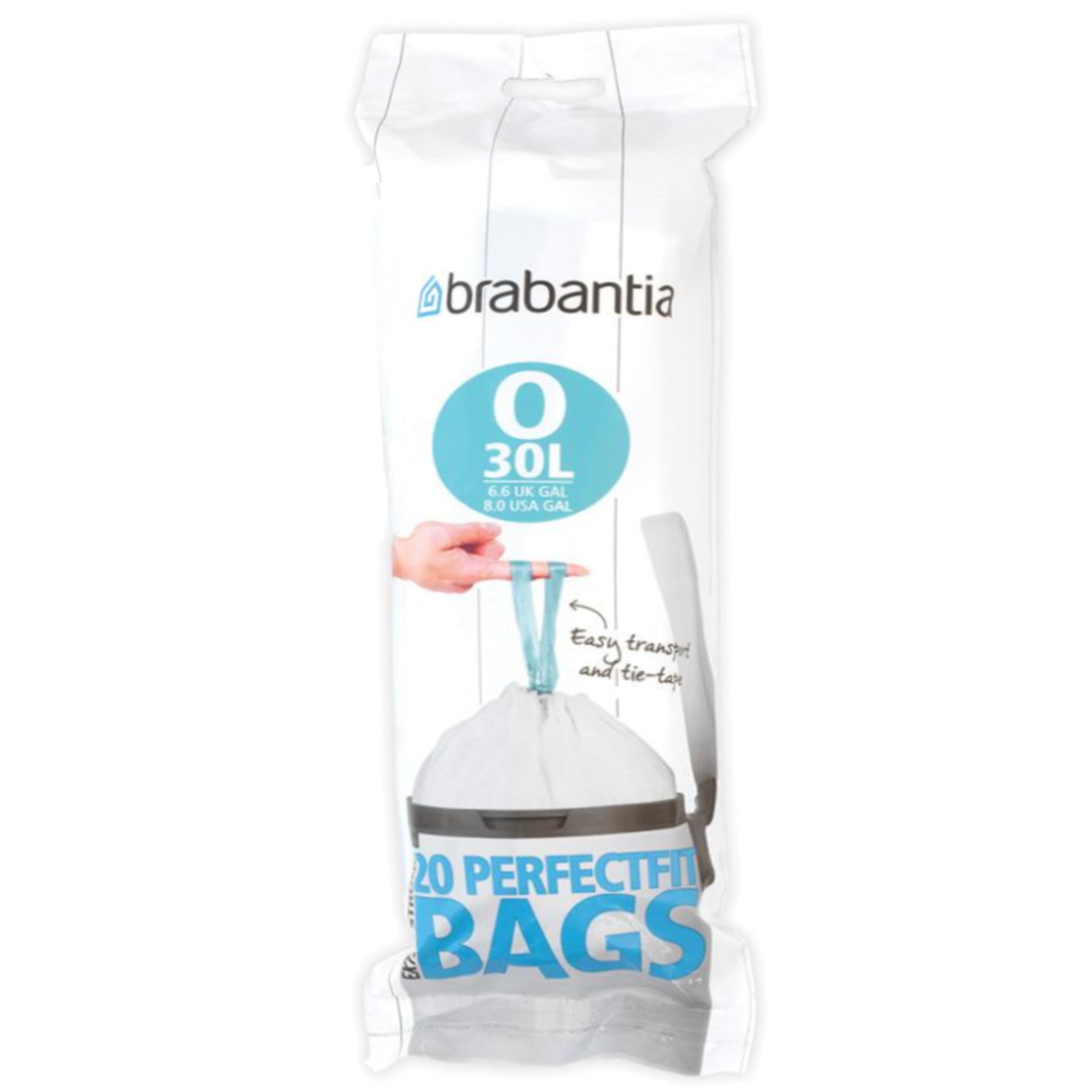Brabantia Perfectfit Style O Trash Can Liners – 8 Gal. – 20 Liners