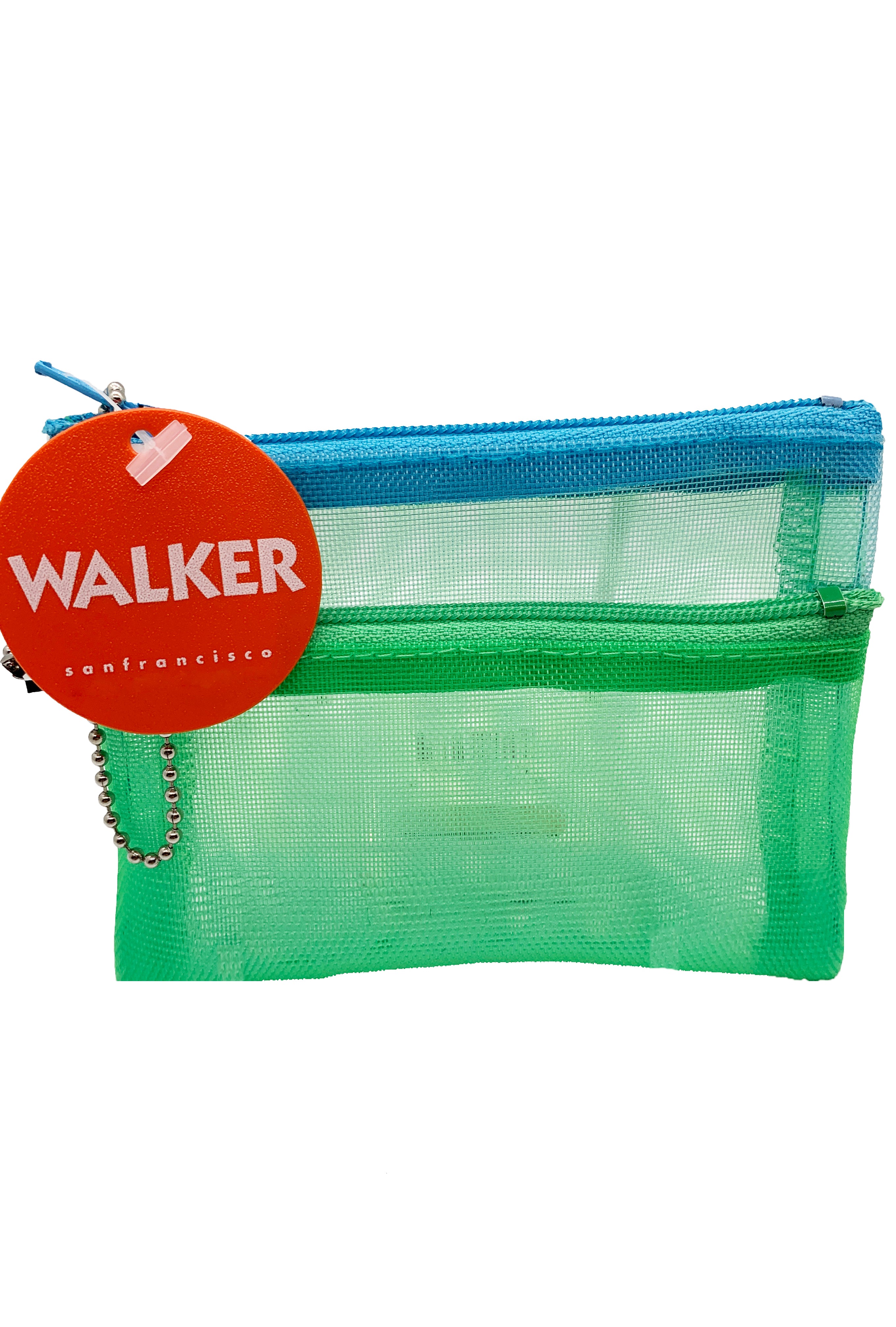 Walker Bags Color Mesh Double Zip Case  – Mint/Aqua – 5x7in