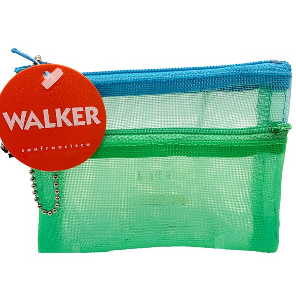 Walker Bags Color Mesh Double Zip Case – Mint/Aqua – 5x7in