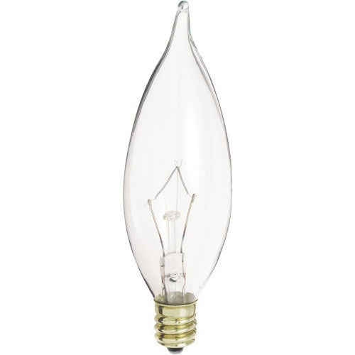 Clear Flame-Tip Chandelier Bulb – Candelabra Base