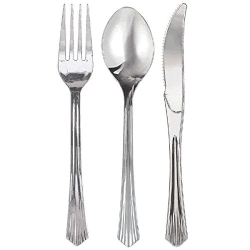 Disposable Faux-Metal Cutlery Set – 32 Piece