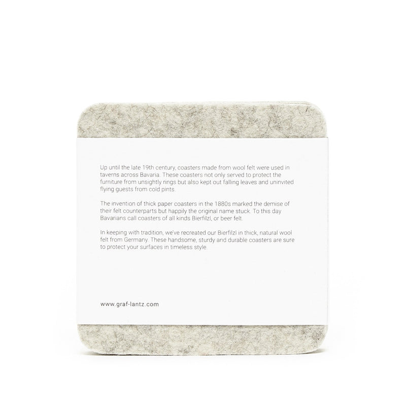 Graf Lantz Bierfilzl Square Felt Coaster – Heather White – 4pk