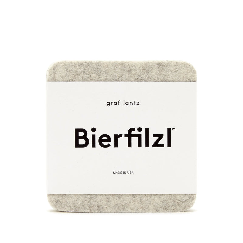 Graf Lantz Bierfilzl Square Felt Coaster – Heather White – 4pk