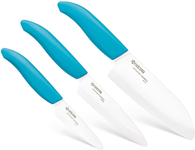 Kyocera 3 Piece Advanced Ceramic Revolution Series Knife Set – Blue