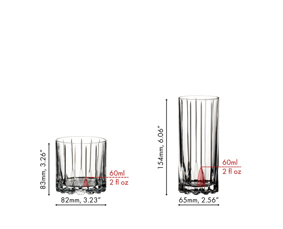 Riedel Drink Specific Collection – Crystal Rocks & Highball Glasses – Set of 8
